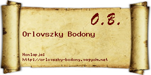 Orlovszky Bodony névjegykártya